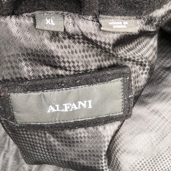 Alfani Black Cashmere Wool Cotton Pockets 4 Button Down Coat - Picture 5 of 12